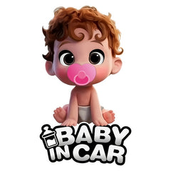 3.94" Funny Baby In Car V4 Sticker Waterproof Auto Decals