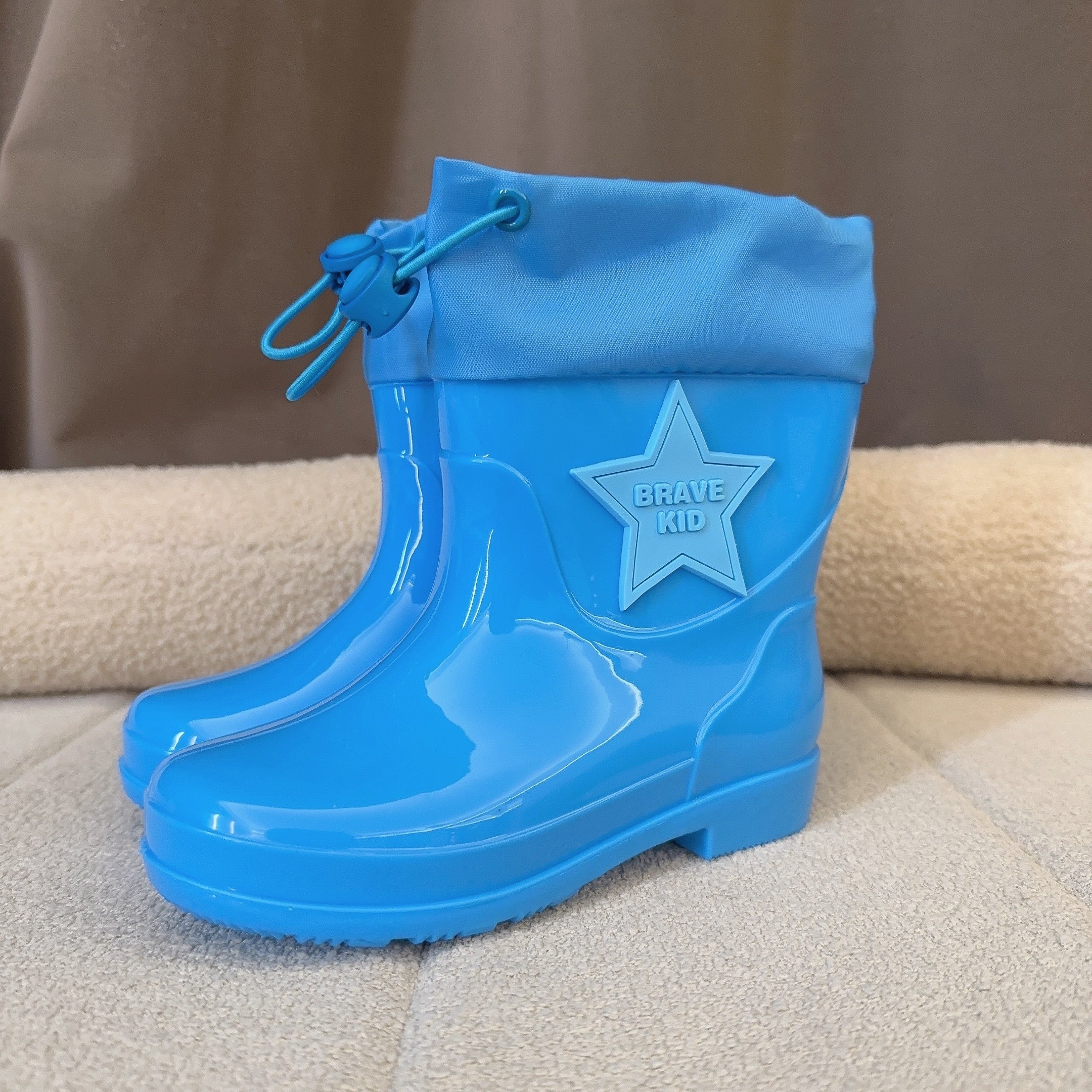 Swalker Star Solid Slip On Rain Boots For Girls Waterproof Non Slip Rain Boots
