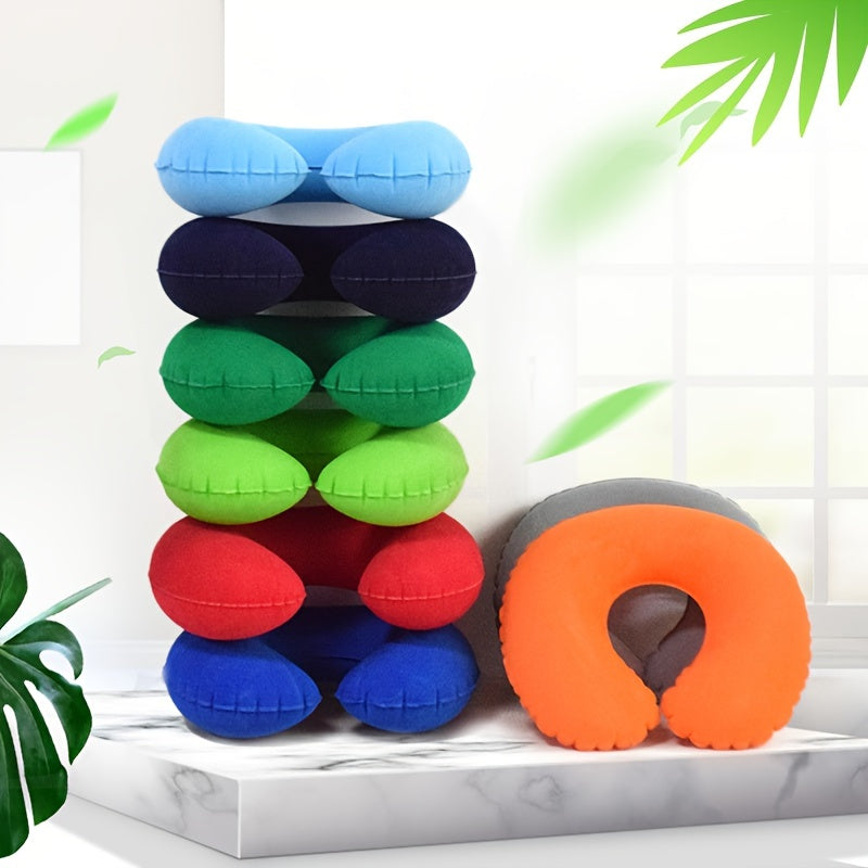1pc Inflatable U Shaped Pillow for Outdoor Travel