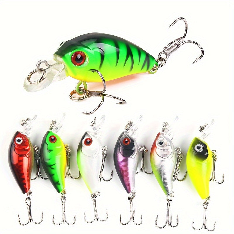 MezyTicky 7pcs Minnow Lure Bionic Crank Bait for Freshwater