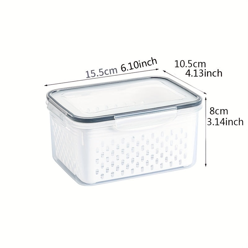 Multifunctional Double Layer Food Storage Containers with Draining Lids