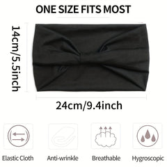 Solid Elastic Sports Hairband Wide Yoga Headband for Women
