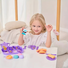 25pc Kids Pretend Tea Party Set Afternoon Tea Tableware w/ Teapot Toy