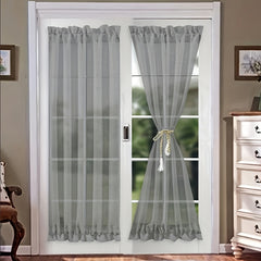 French Door Curtain Semi Transparent Gauze Binding Rope