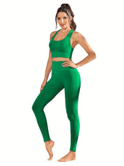 Yoga Sports Bra & High Waist Leggings Set