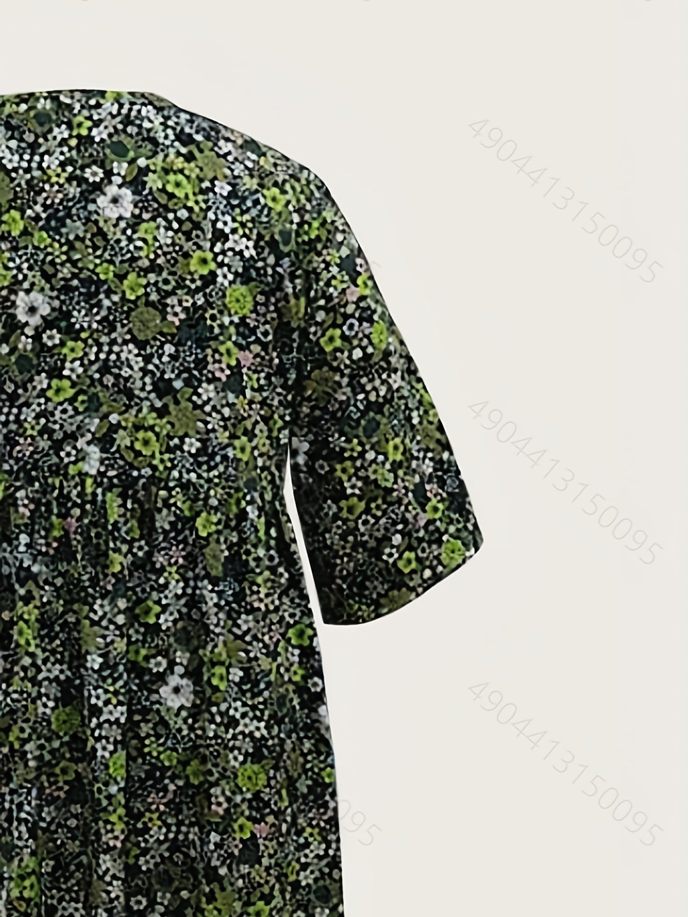 Floral Print Dress w/ Pockets Short Sleeve