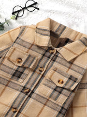 Boy Plaid Shirt Romper Flannel Long Sleeve Oversized Tops Button Down