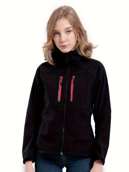 Women's Windproof Soft shell Down Jacket with Hood