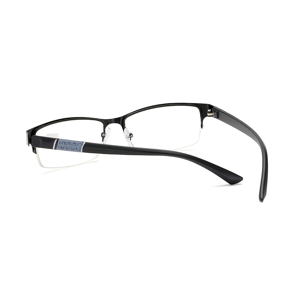 Semi Rimless Reading Glasses Men's Business Eyeglasses