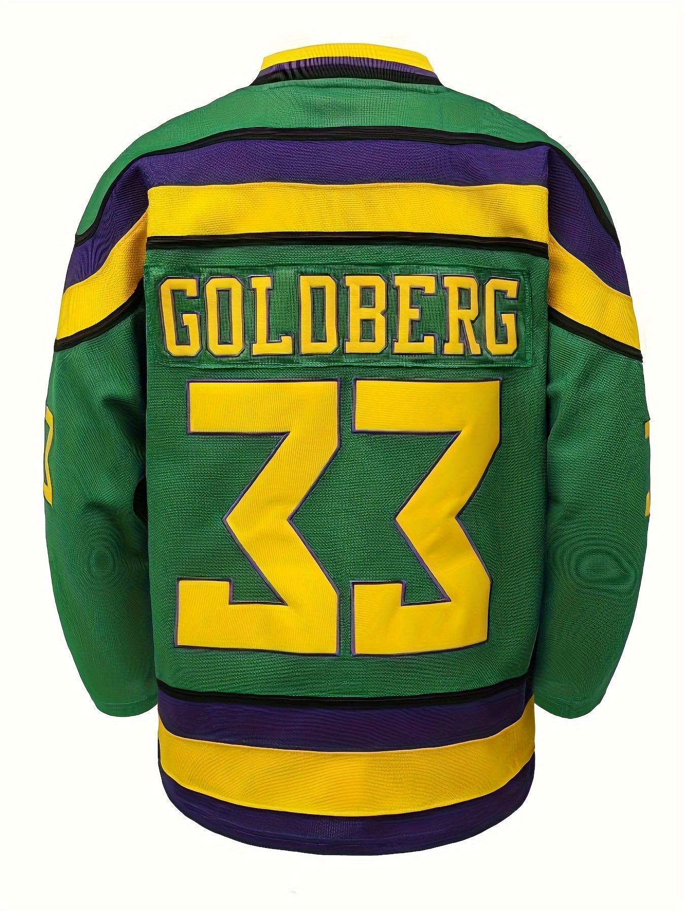 Men's Vintage Ice Hockey Jersey Green 33 V neck
