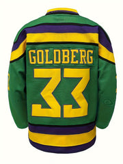 Men's Vintage Ice Hockey Jersey Green 33 V neck