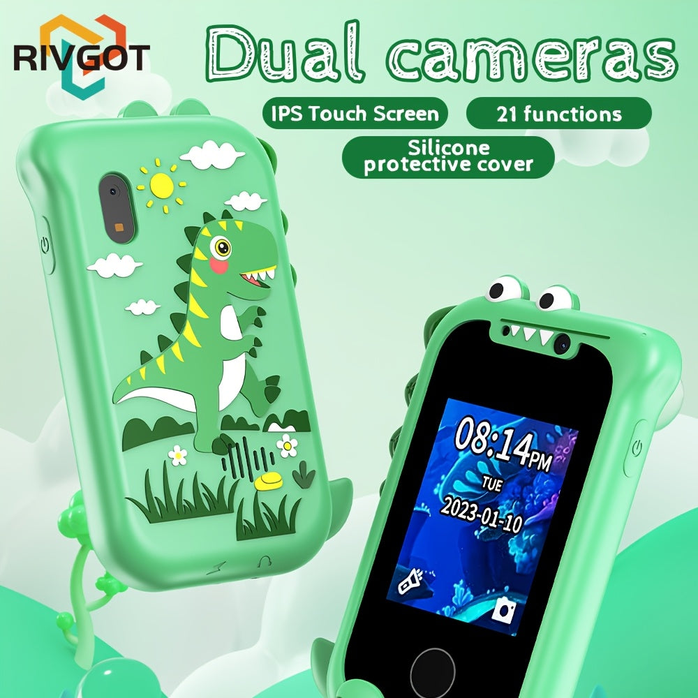 RIVGOT Dual Camera Kids Smartphone Toy with MP3 Player & Educational Games