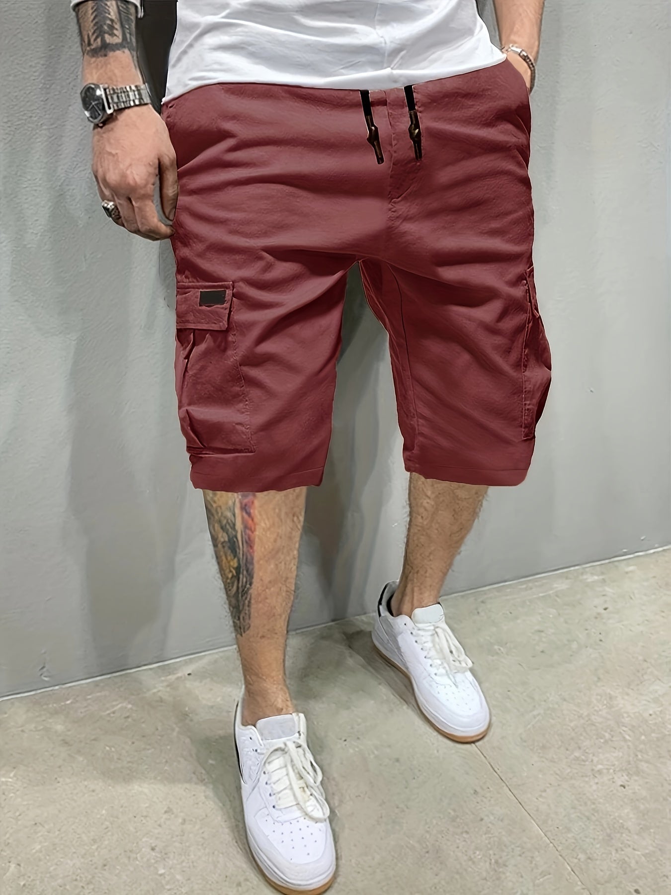 Men's Classic Cargo Shorts with Drawstring Waist