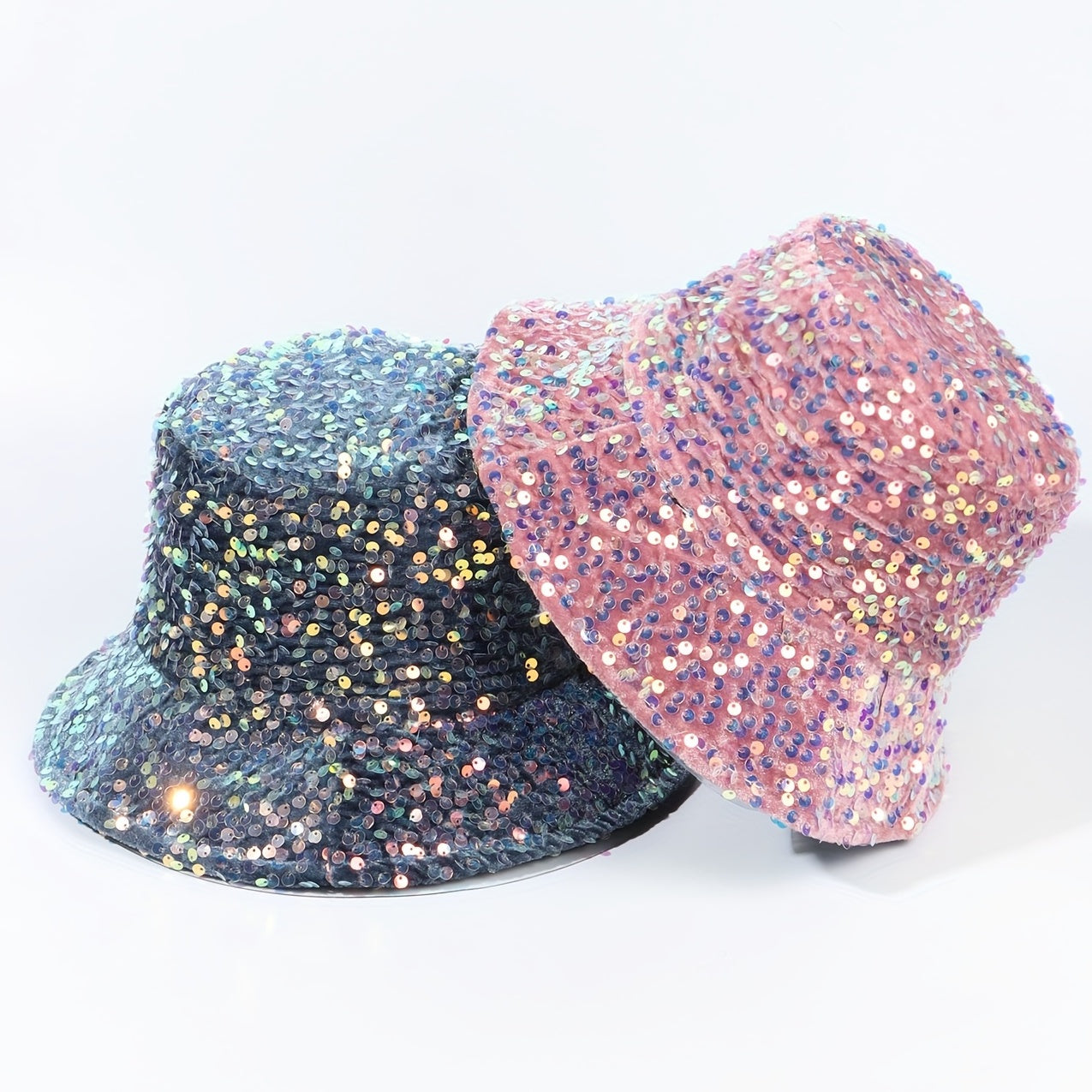 Y2K Laser Sequins Bucket Hat Hip Hop Sparkly Basin Hat