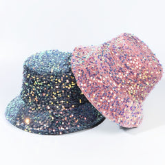 Y2K Laser Sequins Bucket Hat Hip Hop Sparkly Basin Hat