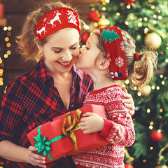 Christmas Plaid Headbands Wide Retro Elastic Turban Headwear Hair Accessories