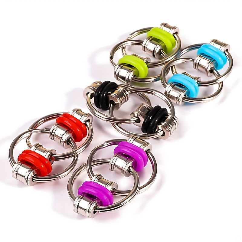 3pcs Vent Bicycle Iron Chain Toy Decompression Metal Keychain