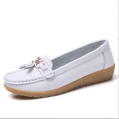 Women's Tassel Flat Loafers Soft Slip On Shoes Casual Round Toe Flats