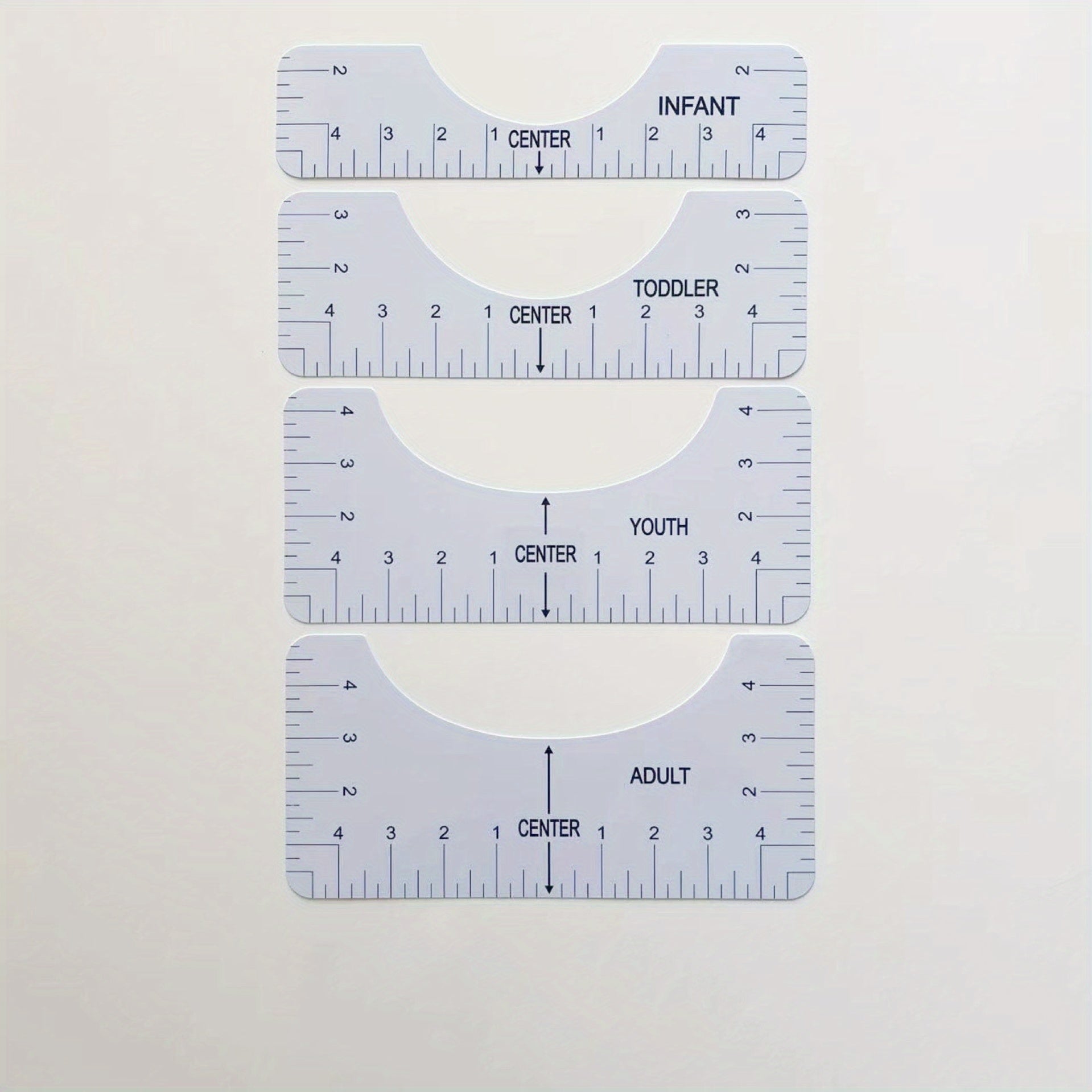 4pcs T shirt Ruler Guide For Vinyl Round PVC Alignment Heat Press 25