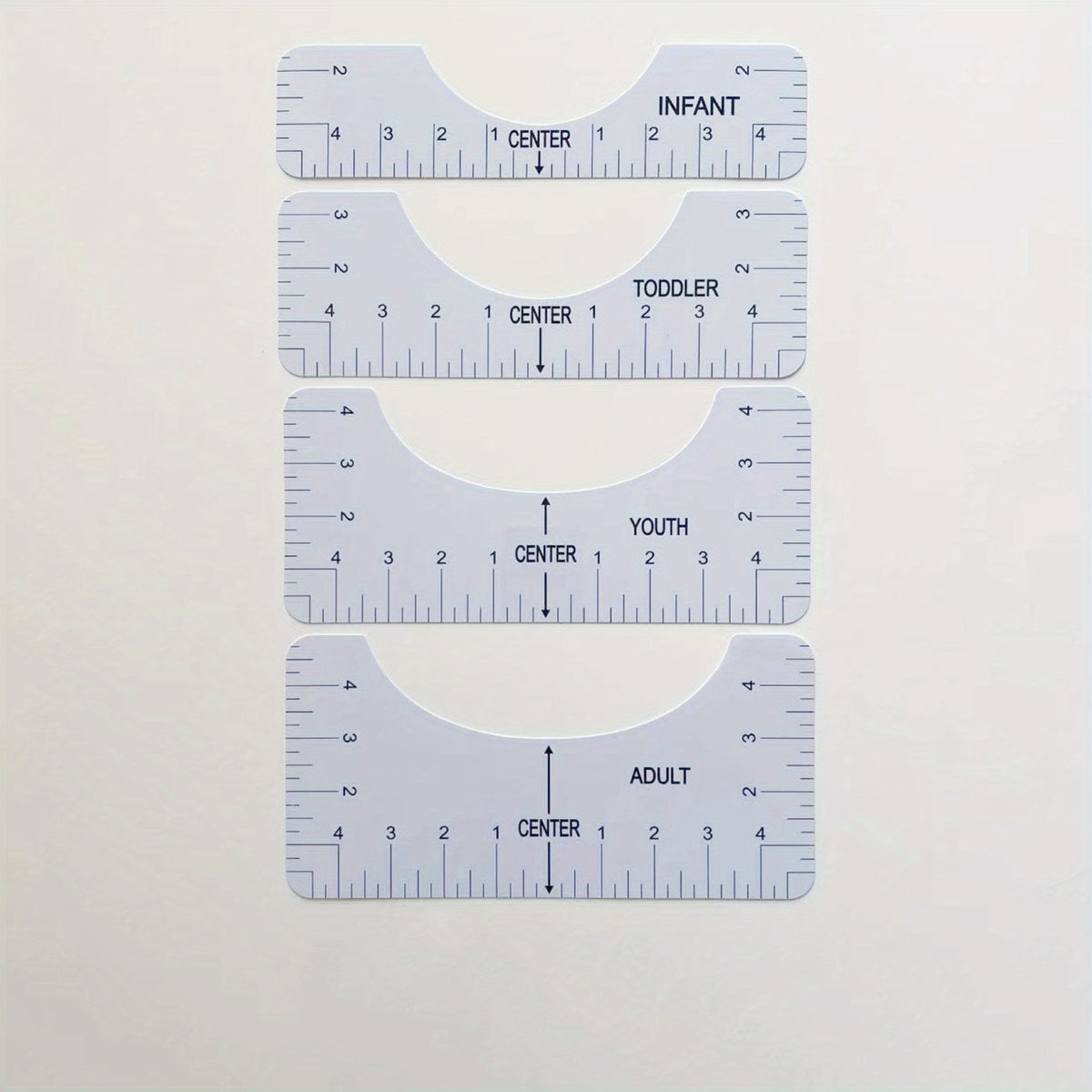 4pcs T shirt Ruler Guide For Vinyl Round PVC Alignment Heat Press 25