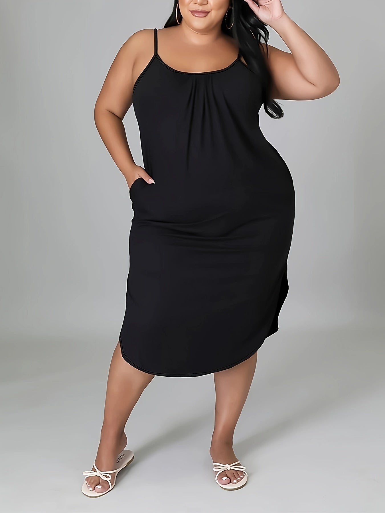 Casual Sexy Plus Solid Bodycon Dress High Stretch Summer Dress