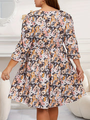  Boho Dress Women's Plus Ditsy Floral Print
