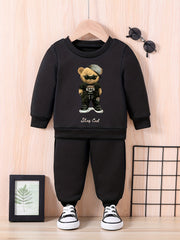 STAY Bear Series Baby Sweatshirt Pants Set
