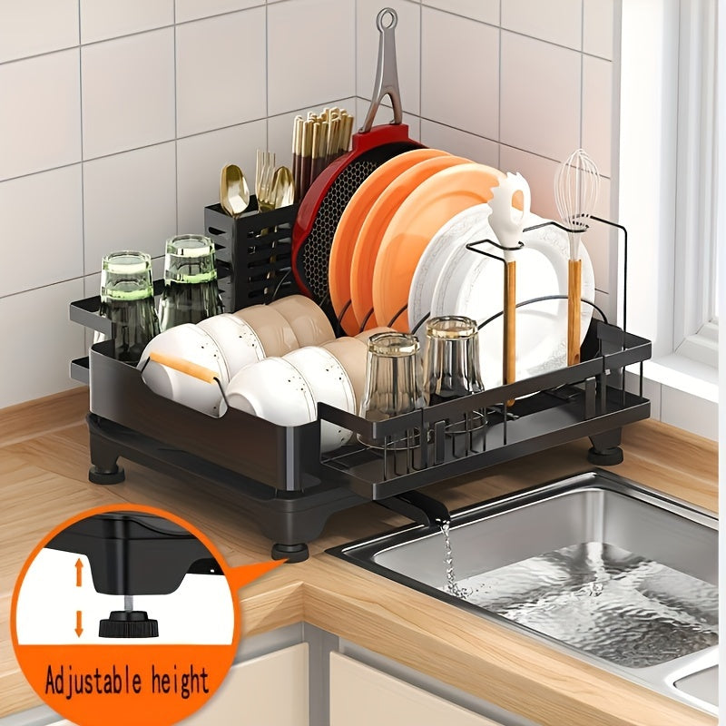 Stainless Steel Bowl Rack Paint Sink Drain Kitchen Storage Dish Rack