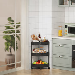 Multi Tier Storage Rack for Fruits Drinks Snacks - Kitchen Corner Shelves