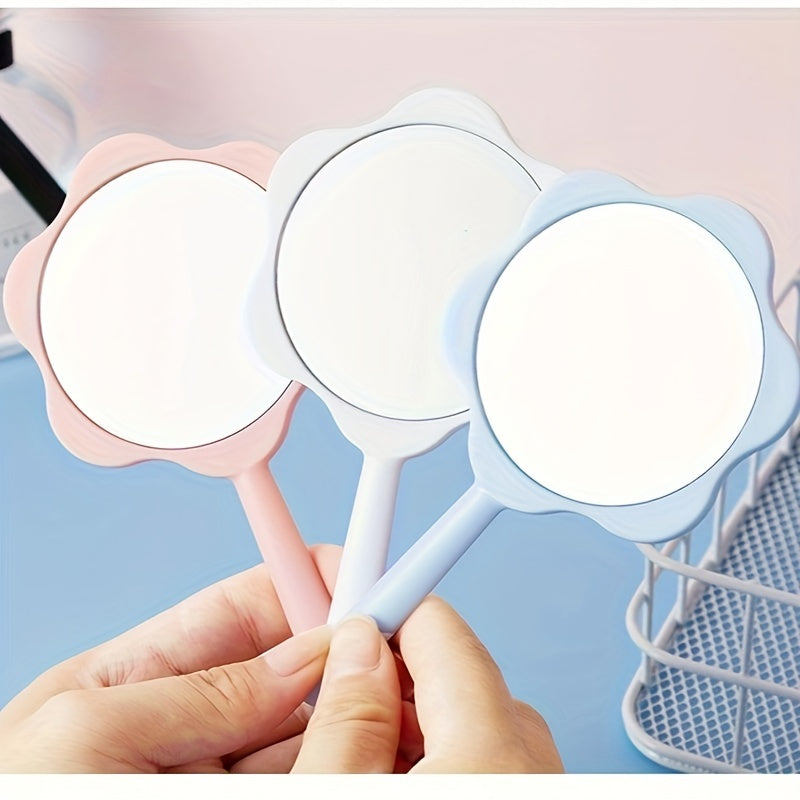 Small Floral Hand Mirror for Makeup & Skincare