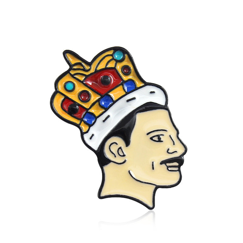Crowned Bearded Man Lead Singer Brooch