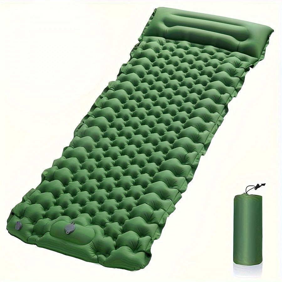 Ultralight Inflatable Camping Pad Mattress with Pillows & Inflator Pump