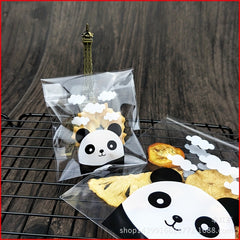 100pcs Panda Pattern Candy Bags Self Adhesive Gift Pouch