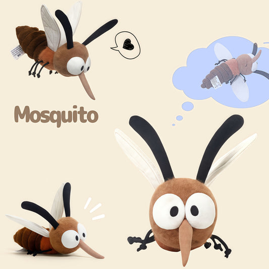 Mosquito Plush Toy Soft Fuzzy Stuffed Animal Funny Bug Doll Prank Gift