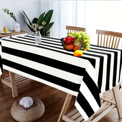 3pcs Waterproof Striped Tablecloth for Dining Camping Picnic Decor