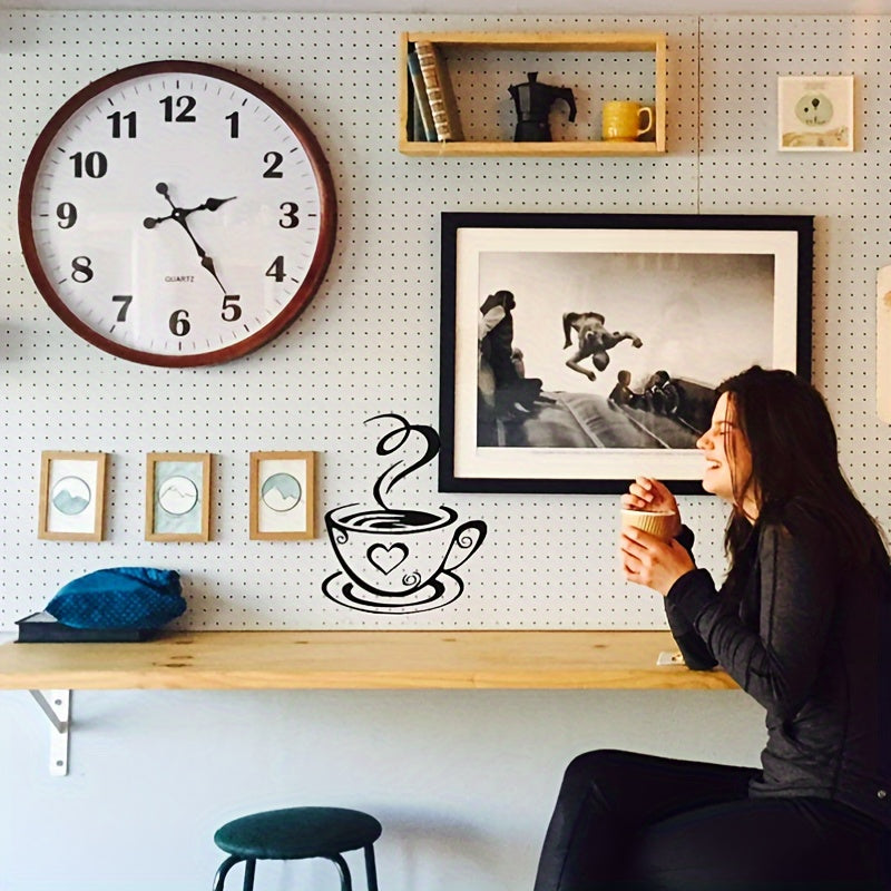 2 Pcs Coffee Cups Wall Decal Vinyl Sticker for Home Office Kitchen Cafe