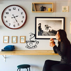 2 Pcs Coffee Cups Wall Decal Vinyl Sticker for Home Office Kitchen Cafe