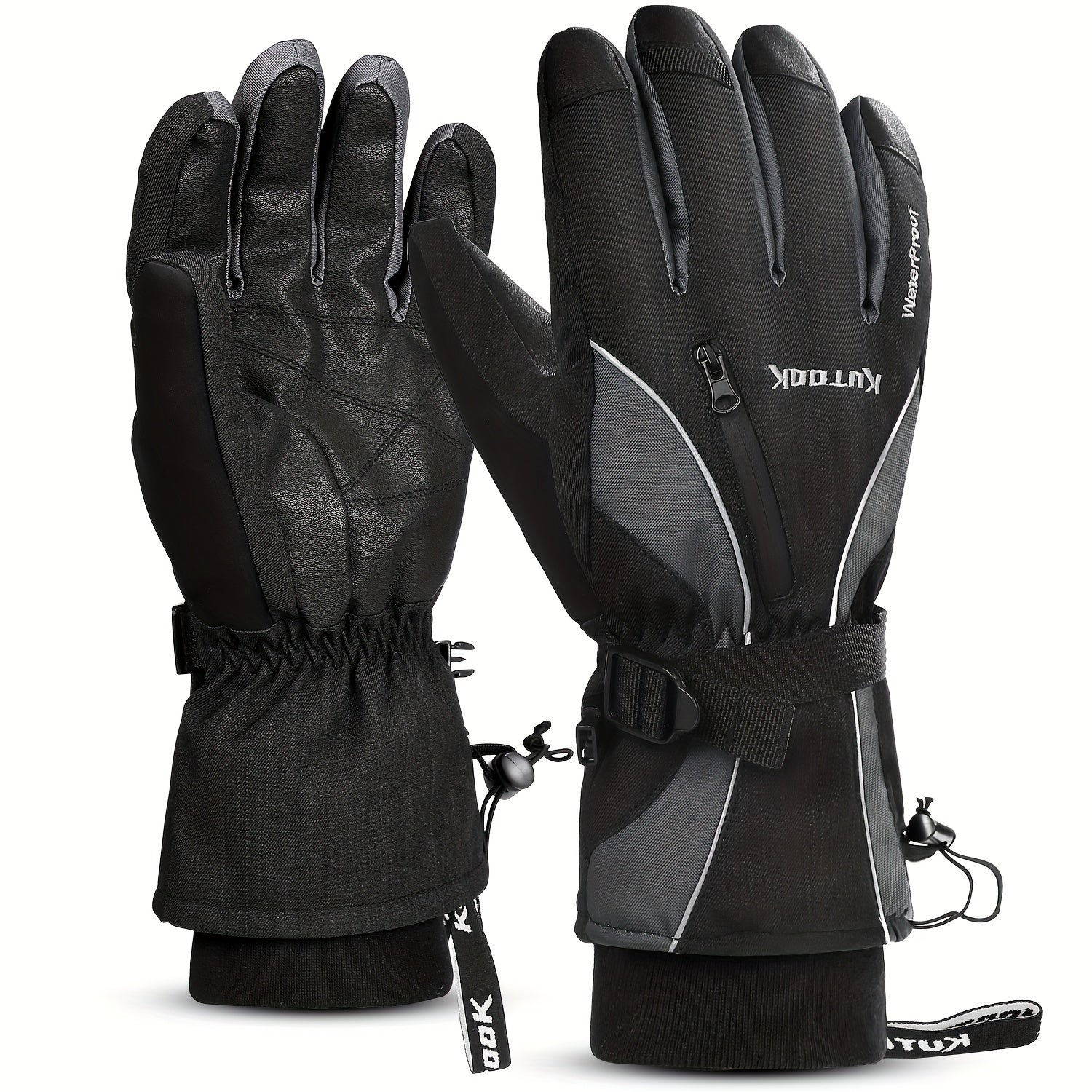 Neoprene Padded Touch Screen Skiing Gloves TPU Waterproof Windproof