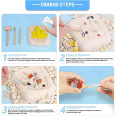 Kids Gemstone Digging Kit - Excavation Set for Science Learning