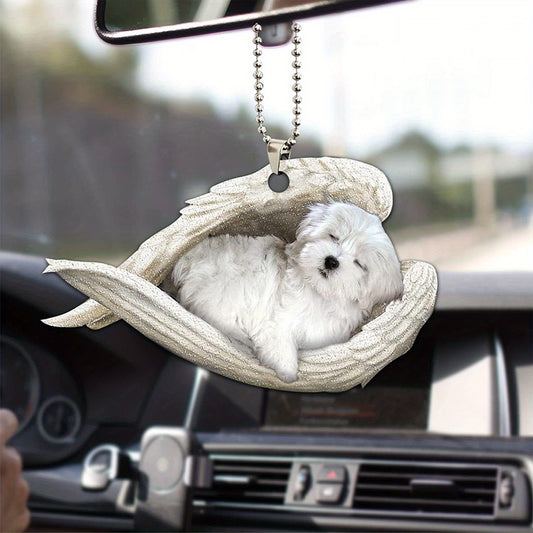 Angel Wings Pet Memorial Car Accessory - Dog Lover's Ornament