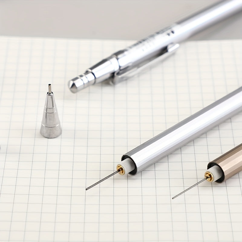 3pcs 0.7mm Metal Mechanical Pencils for Stylish Writing, Offices, Schools