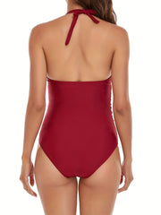 Maternity V-neck Cami One Piece Swimsuit for Summer Holiday Party