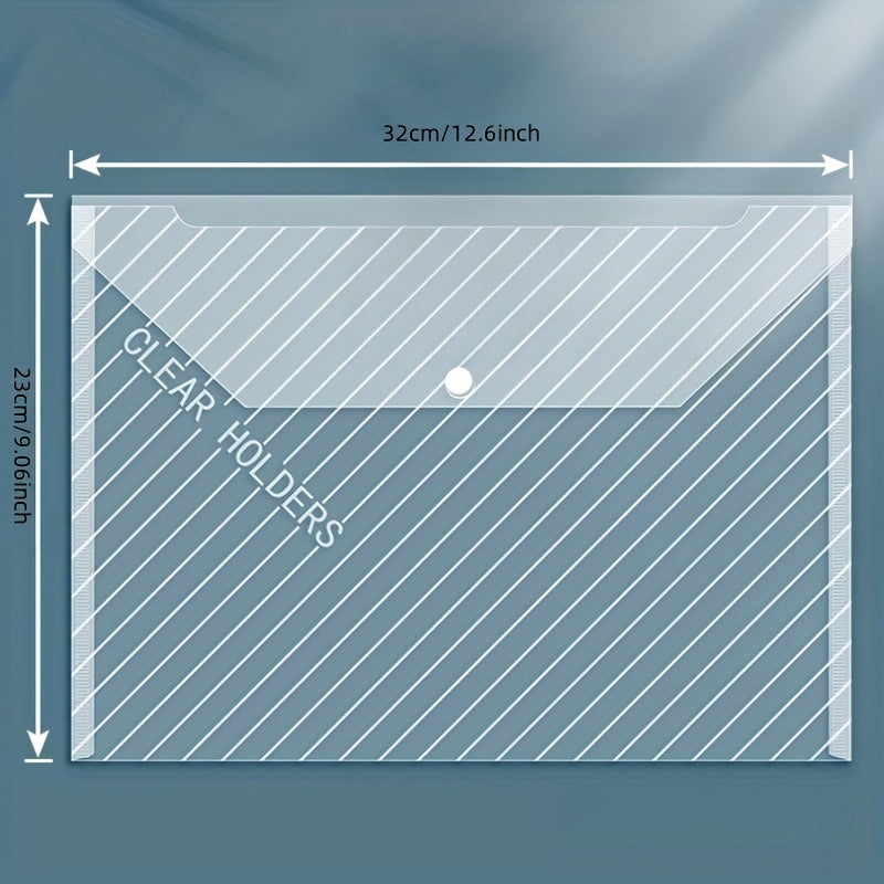 10pcs A4 Clear File Bag Plastic Office Stationery Storage Bag