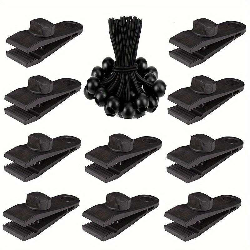 12pcs Plastic Tarpaulin Clip Set Swimming Pool Bungee Cord Clip