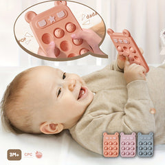 Popper Sensory Teether Toy for Baby 3Months BPA CPC Phone Press Toy