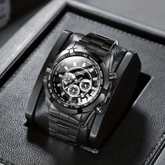 Boys Alloy Steel Band Quartz Watch & Bangle Set