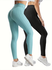 2pcs High Waist Tummy Control Yoga Pants Quick Dry Leggings