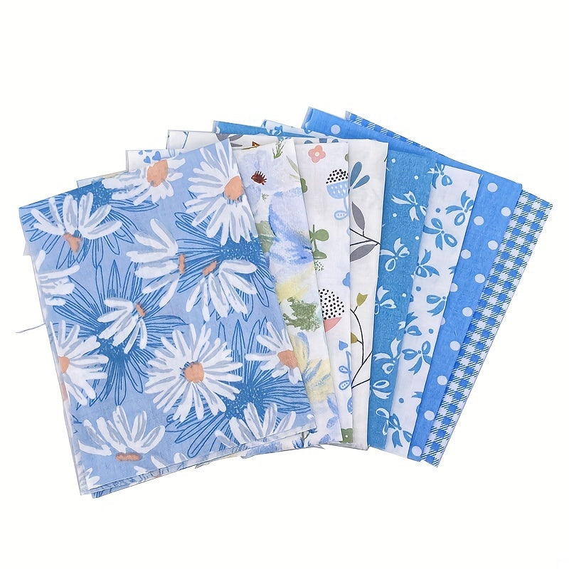 8pcs Set Printed Cotton Fabric Patchwork Cloth Doll DIY Sewing Quilting Material