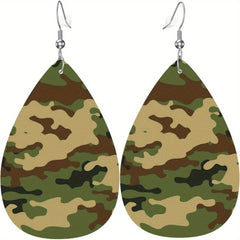 Bohemian Pattern Leather Earring Teardrop Dangle Earrings