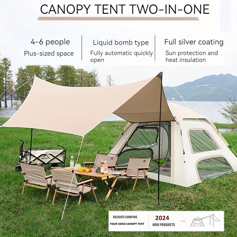 Portable Auto Quick-Open Rainproof Tent Tarp